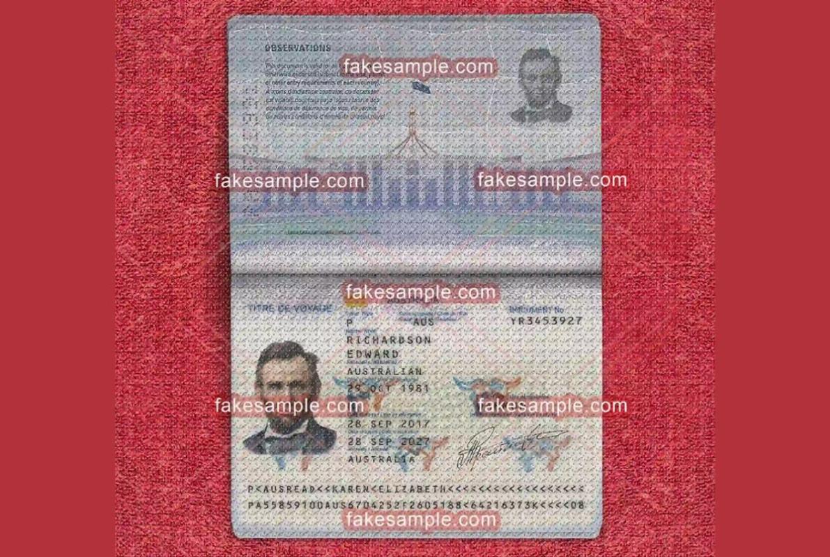 Passport Category with Fake Sample